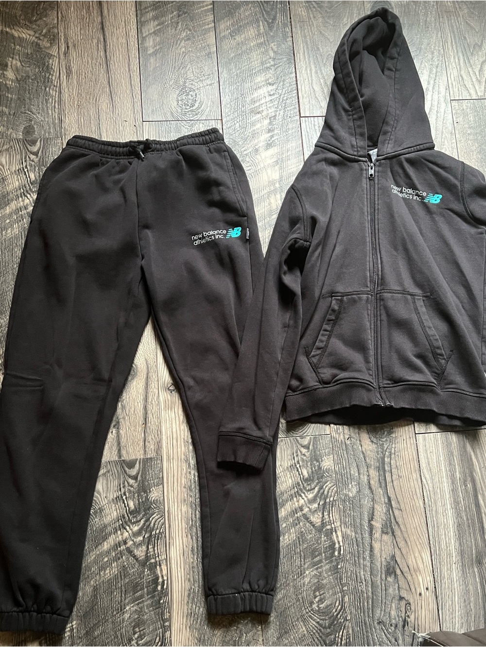 New Balance Black Kids Hooded Zip Jacket & Joggers Set